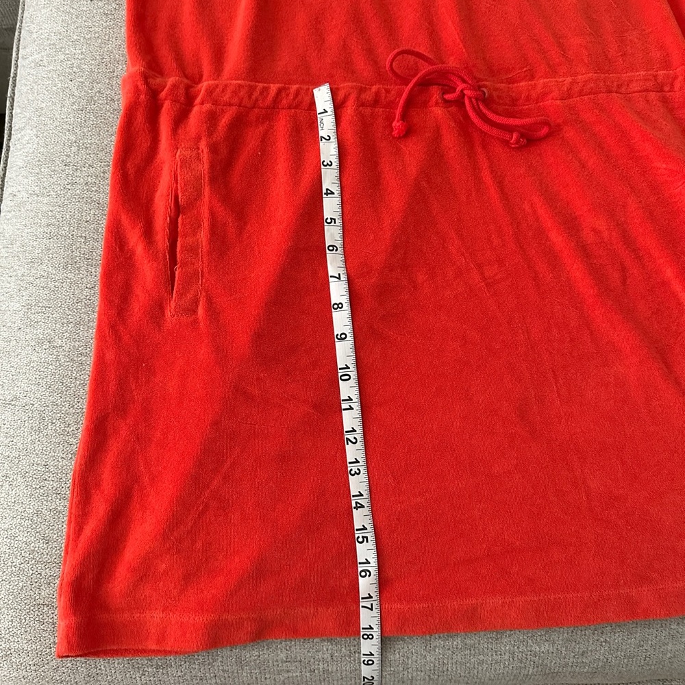 1X Plus Land’s End Bathing Suit Coverup Lounge wear Orange Terry cloth (16-18) - Picture 3 of 6